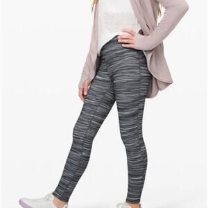 Ivivva Herringbone Heathered Grey Strong Spirit Tight Leggings 14